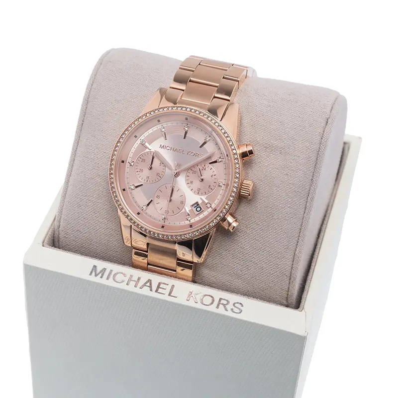 Michael Kors Ritz  Rose Gold-Tone Ladies Watch- MK6357